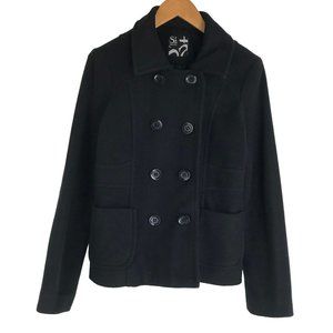 Staccato Jacket Womens Size Large Black Fleece Pea Coat‎ Pockets
